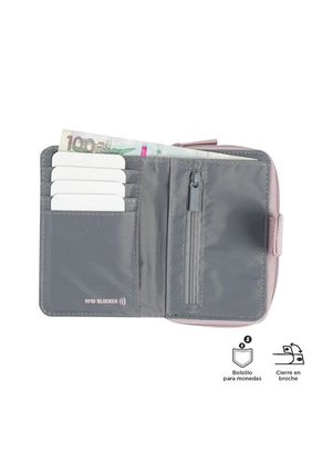 Billetera Daintty Con RFID Blocker Rosada