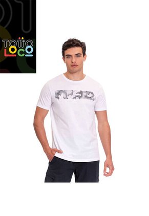 Camiseta Estampada Para Hombre Atena Manga Corta Blanca
