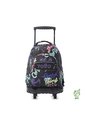 Morral Escolar Con Ruedas Para Niña Renglón Grande Negro de Totto
