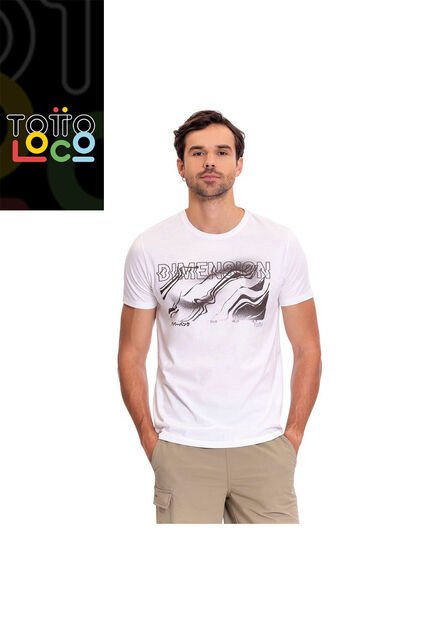 Camiseta Estampada Para Hombre Atena Manga Corta Blanca