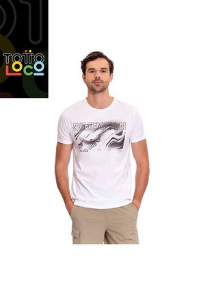Camiseta Estampada Para Hombre Atena Manga Corta Blanca