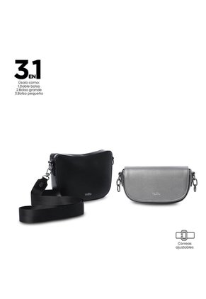 Bolso Para Mujer Style 3 En 1 Crossbody Negro/Gris