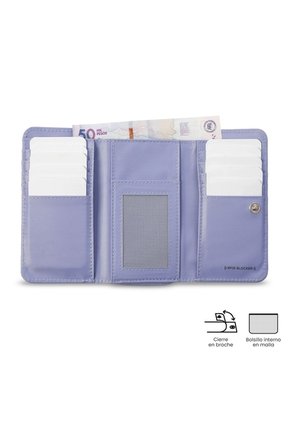 Billetera Mujer Texture Grande Con RFID Blocker Morada