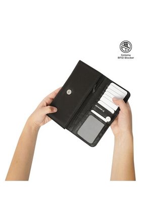 Billetera Adelaide 2 Con RFID Blocker Negra