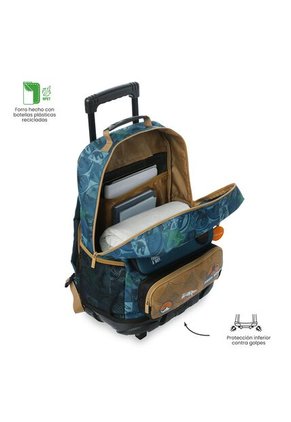 Maleta Para Niño Con Ruedas Jurassic World Territory Grande Azul