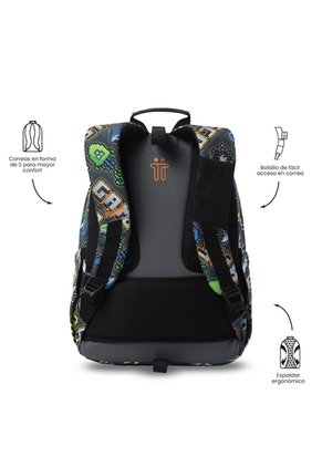 Morral Juvenil Porta PC 14" Acuareles Gris
