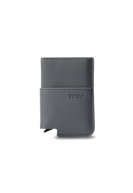 Portadocumentos Inteligente Saffiano Con RFID Blocker Gris