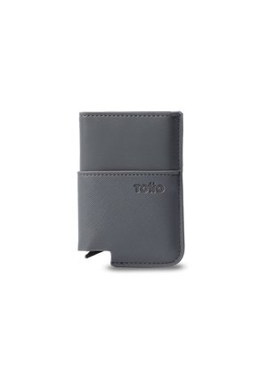 Portadocumentos Inteligente Saffiano Con RFID Blocker Gris