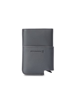 Portadocumentos Inteligente Saffiano Con RFID Blocker Gris
