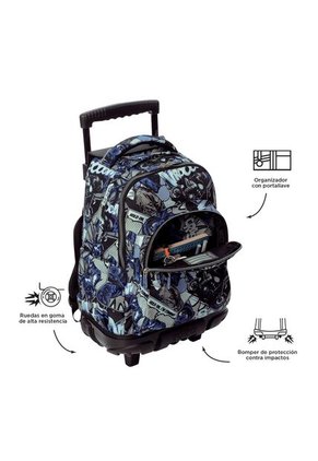 Morral Ruedas Niño Porta PC 15.4" Bomper Renglon Gris