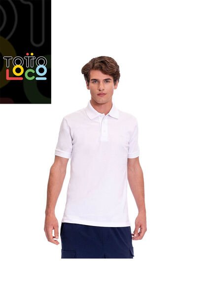 Camiseta Tipo Polo En Jersey Para Hombre Totto Blanca Mkp