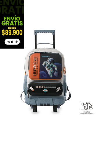 Maleta Para Niño Con Ruedas Gemini Mediano Naranja Totto