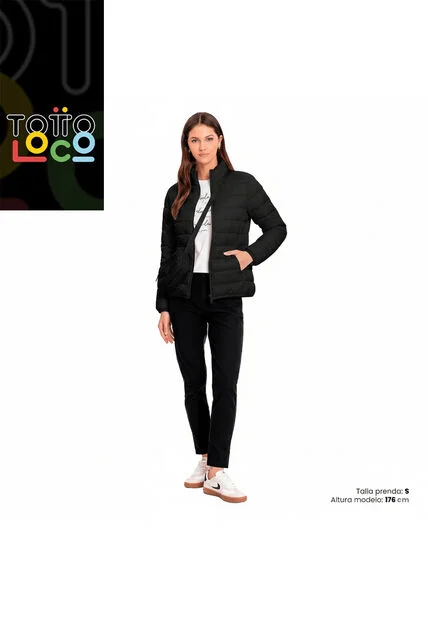 Chaqueta Acolchada Para Mujer Colora Negra