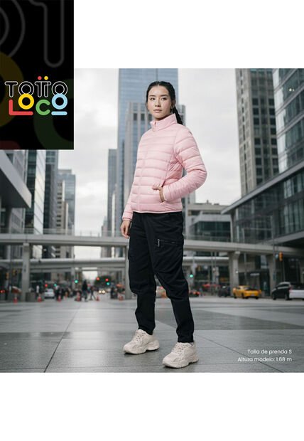 Chaqueta Acolchada Para Mujer Colora Rosada