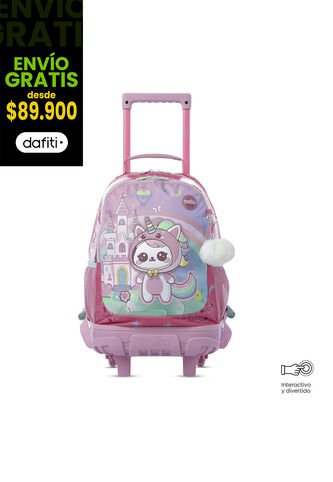 Maleta Para Niña Con Ruedas Magic Spark Mediano Rosado Totto