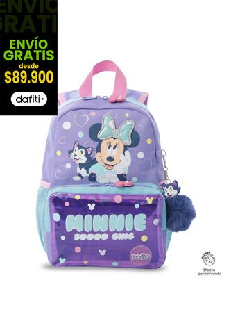 Morral Para Niña Minnie Pequeño Morado Con Corazones Totto