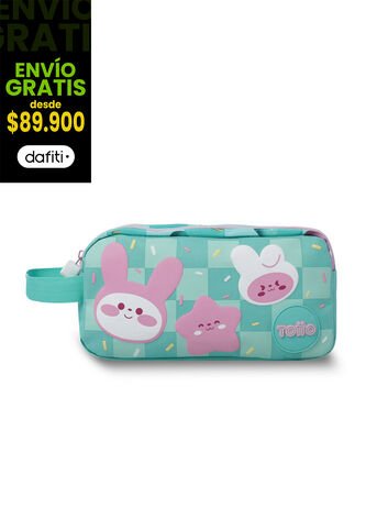 Cartuchera Escolar Grande Para Niña 2 Cuerpos Bunny Pump Azul Totto