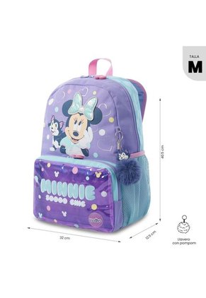 Morral Para Niña Minnie Mediano Morado Con Corazones
