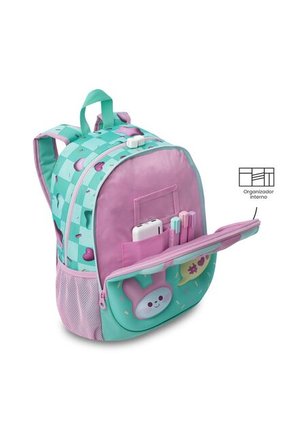 Morral Para Niña Bunny Pump Mediano Verde Con Conejos
