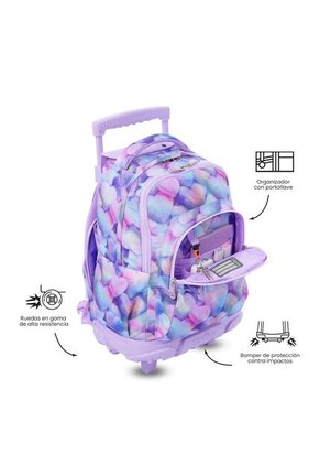 Maleta Con Ruedas Niña Porta PC 15.4" Renglón Con Corazones