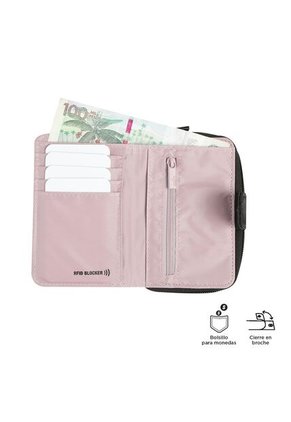 Billetera Daintty Con RFID Blocker Negra