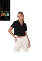 Camisa Polo Saba Para Mujer Negra de Totto