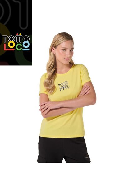 Camiseta Estampada Para Mujer Prime Amarilla