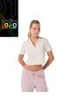 Camisa Polo Saba Para Mujer Blanca de Totto
