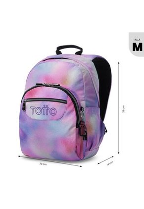 Morral Juvenil Porta PC 13" Gommas Glitter Rosado