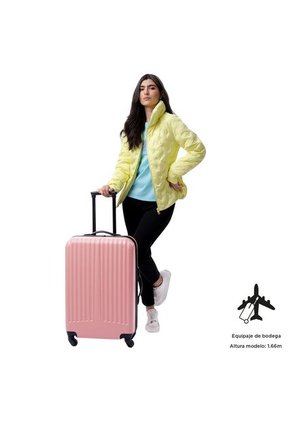 Set Maletas De Viaje X2 Rocka By Totto 10Kg + Mediana Rosadas