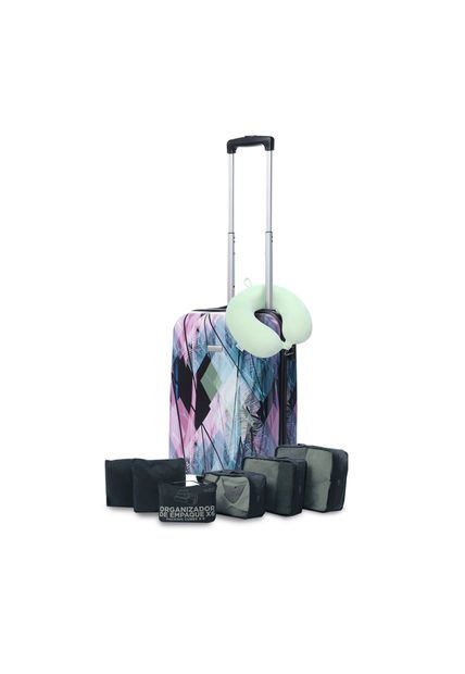 Kit De Viaje Maleta De Cabina 360 Stampy + Organizador + Almohada