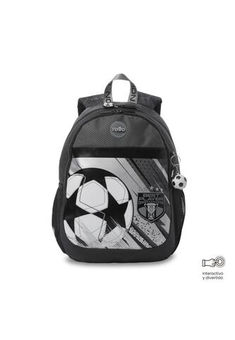 Morral Para Niño Champion Mediano Gris Con Diseño De Fútbol Totto