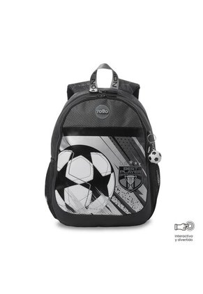 Morral Para Niño Champion Mediano Gris Con Diseño De Fútbol