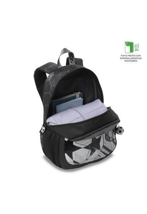 Morral Para Niño Champion Mediano Gris Con Diseño De Fútbol