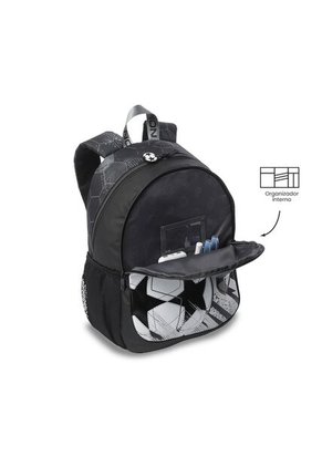Morral Para Niño Champion Mediano Gris Con Diseño De Fútbol