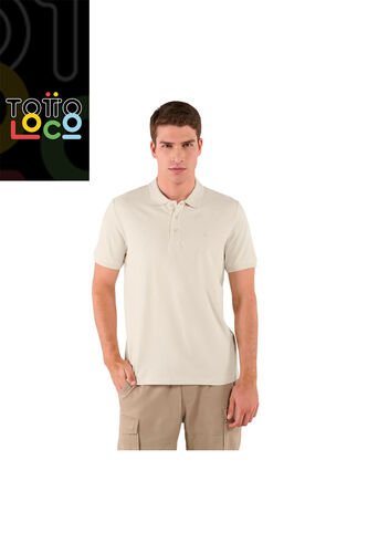 Camisa Polo Youngpolo Para Hombre Beige Totto