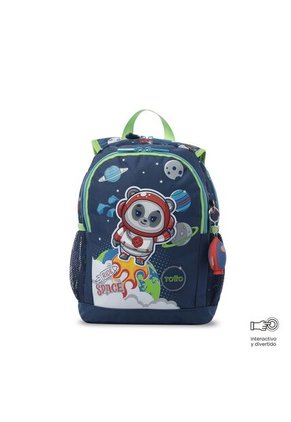 Morral + Libro Para Colorear Panda Space Para Niño Pequeño Azul