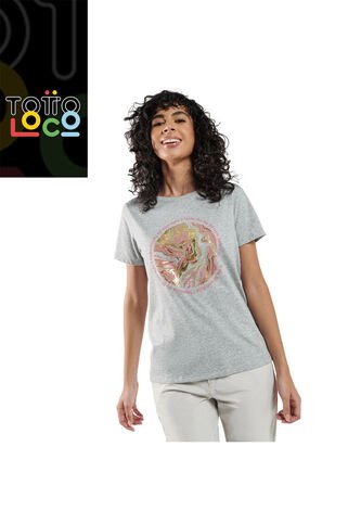 Camiseta Para Mujer Thinky Gris Totto