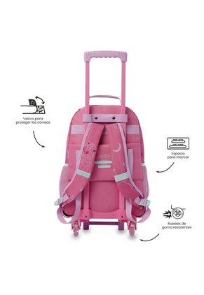 Maleta Para Niña Con Ruedas Magic Spark Grande Rosado