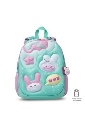 Morral Para Niña Bunny Pump Mediano Verde Con Conejos