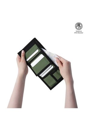 Billetera Para Hombre Contrast Can Con RFID Blocker Negra