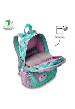 Morral Para Niña Bunny Pump Mediano Verde Con Conejos