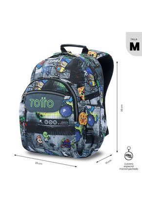 Morral Juvenil Porta PC 13" Gommas Negro