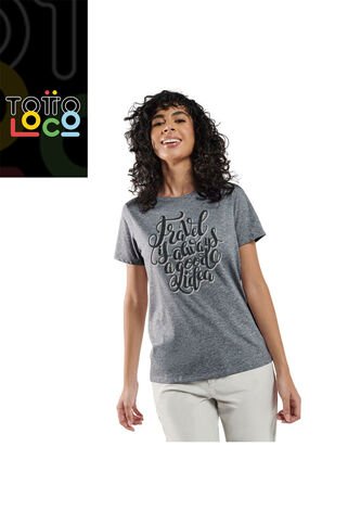 Camiseta Para Mujer Thinky Gris Totto