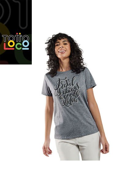 Camiseta Para Mujer Thinky Gris