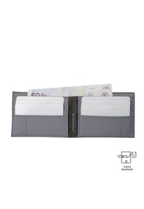 Billetera Dual Pequeña Con RFID Blocker Gris