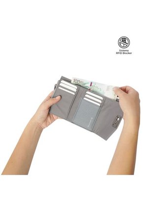 Billetera Smooth Ney Con RFID Blocker Gris