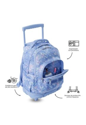 Maleta Para Niña Con Ruedas Porta PC 15.4" Renglón Azul