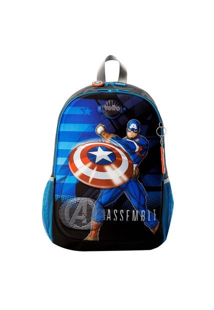 Morral Para Niño Avengers Capitán América Grande Gris