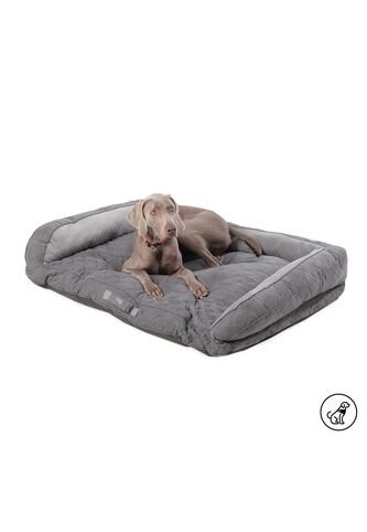 Cama Para Perros Acolchada Alina Gris Con Colchón Extraíble Totto
